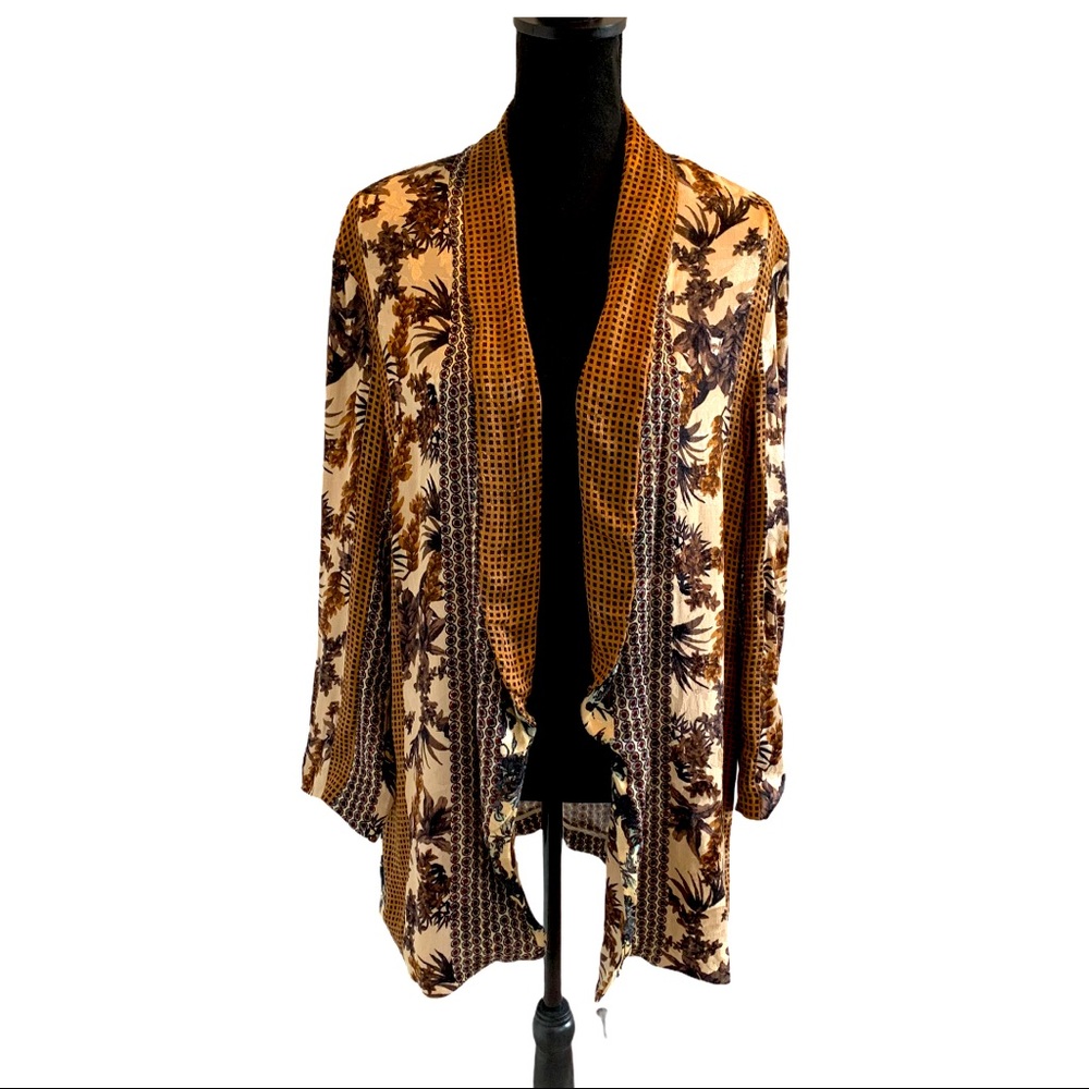 Zara Flowing Boho Floral Blazer Size M